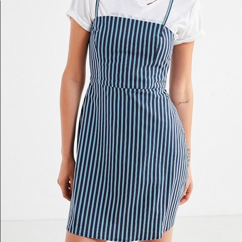 KIMCHI BLUE RAE POPLIN STRAIGHT-NECK DRESS